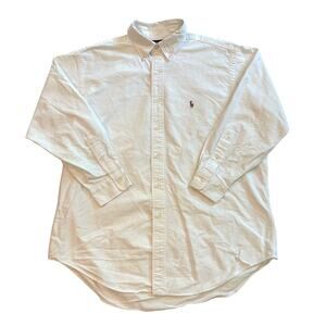 Vintage Ralph Lauren Shirt Mens 16.5 32 White Yarmouth Twill Oxford Long Sleeve